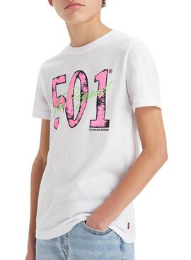 T-Shirt Levis 501 Branco para Menino