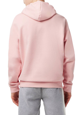 Sweat Lacoste Con Capuz Rosa para Homem
