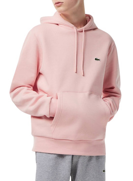 Sweat Lacoste Con Capuz Rosa para Homem