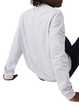 Sweat Lacoste Lounge Cinza Croco para Homem