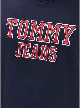 Sweat Tommy Jeans Entry Graphic Azul Marinho Homem