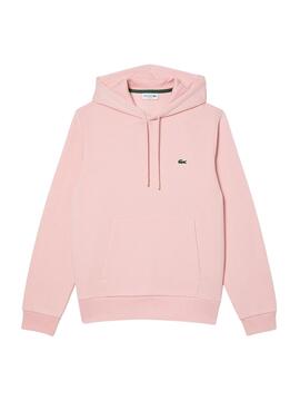 Sweat Lacoste Con Capuz Rosa para Homem