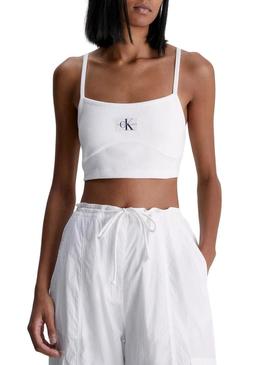 Top Calvin Klein Badge Branco para Mulher