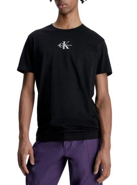 T-Shirt Calvin Klein Monologo Preto para Homem