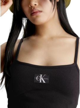 Top Calvin Klein Badge Preto para Mulher