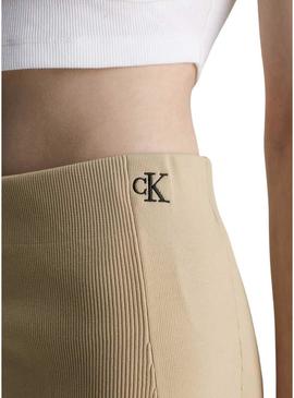 Saia Calvin Klein Hook Bege para Mulher