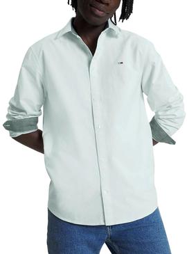 Camisa Tommy Jeans Oxford Verde para Homem