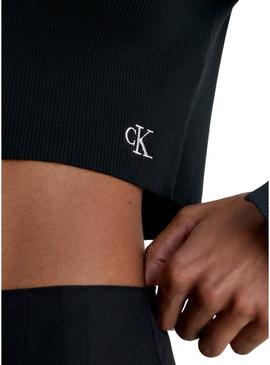 Cárdigan Calvin Klein Hook Preto para Mulher