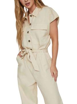 Jumpsuit Vila Tilo Bege para Mulher