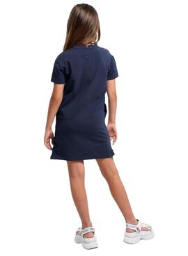 Vestido Tommy Hilfiger Varsity Azul Marinho para Menina