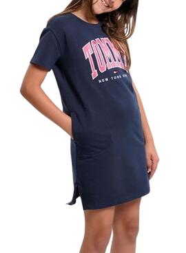 Vestido Tommy Hilfiger Varsity Azul Marinho para Menina