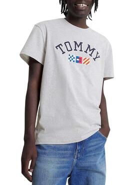 T-Shirt Tommy Jeans Vela Cinza para Homem