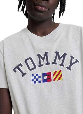 T-Shirt Tommy Jeans Vela Cinza para Homem