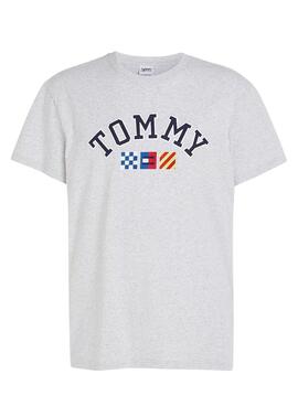 T-Shirt Tommy Jeans Vela Cinza para Homem