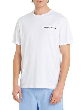 T-Shirt Tommy Jeans Linear Branco para Homem