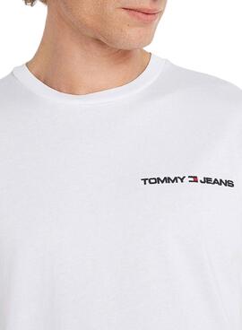 T-Shirt Tommy Jeans Linear Branco para Homem