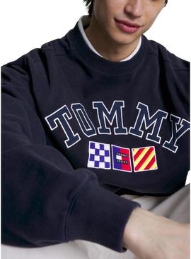 Sweat Tommy Jeans Archive Azul Marinho para Homem
