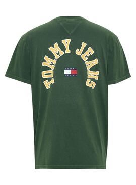 T-Shirt Tommy Jeans Curved Verde para Homem