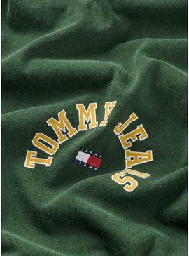 T-Shirt Tommy Jeans Curved Verde para Homem