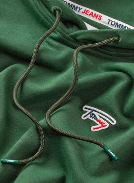 Sweat Tommy Jeans Signature Verde para Homem