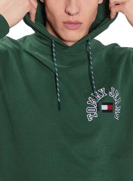 Sweat Tommy Jeans Arched Verde para Homem