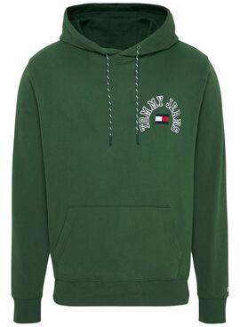 Sweat Tommy Jeans Arched Verde para Homem