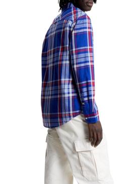 Camisa Tommy Jeans Essential Azul para Homem