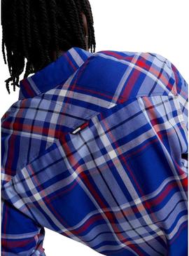 Camisa Tommy Jeans Essential Azul para Homem