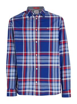 Camisa Tommy Jeans Essential Azul para Homem