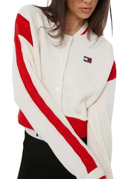 Casaca Tommy Jeans Bombardeiro Branco para Mulher