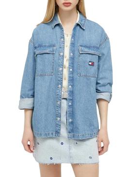 Overshirt Tommy Jeans Denim Azul para Mulher