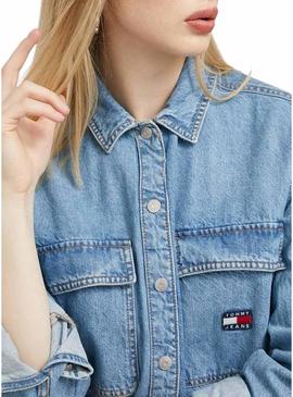 Overshirt Tommy Jeans Denim Azul para Mulher