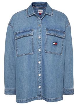 Overshirt Tommy Jeans Denim Azul para Mulher