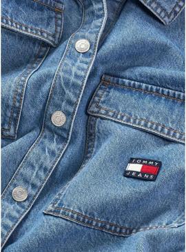 Overshirt Tommy Jeans Denim Azul para Mulher