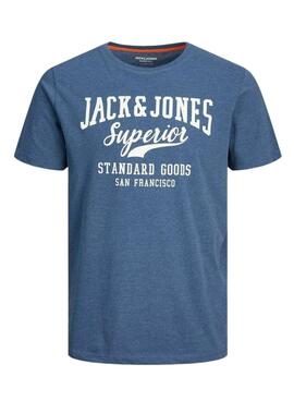 T-Shirt Jack & Jones Logo Azul para Homem