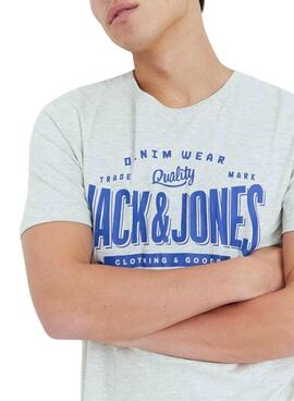 T-Shirt Jack & Jones Logo Branco para Homem