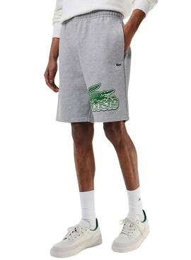 Bermuda Moletom Lacoste Cinza para Homem