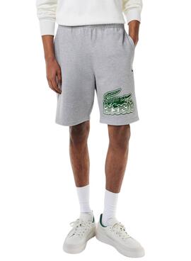 Bermuda Moletom Lacoste Cinza para Homem