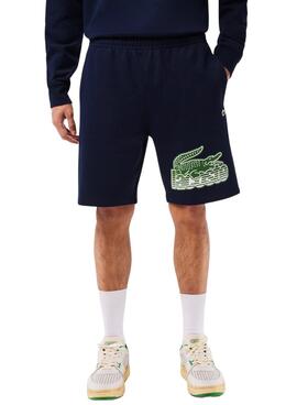 Bermuda Lacoste Felpa Azul Marinho para Homem
