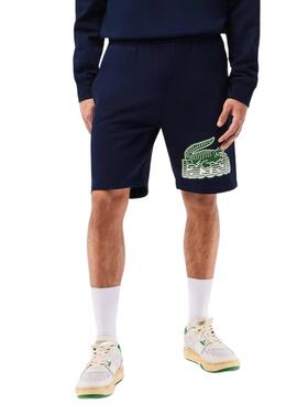 Bermuda Lacoste Felpa Azul Marinho para Homem