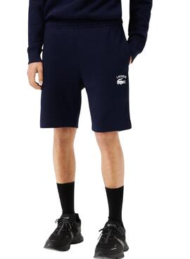 Bermuda Lacoste Bordados Azul Marinho para Homem