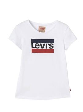 T-Shirt Levis Logotipo Branco Menina