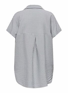 Camisa Only Fenna Listas Cinza para Mulher