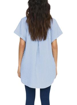 Camisa Only Fenna Listas Azul para Mulher