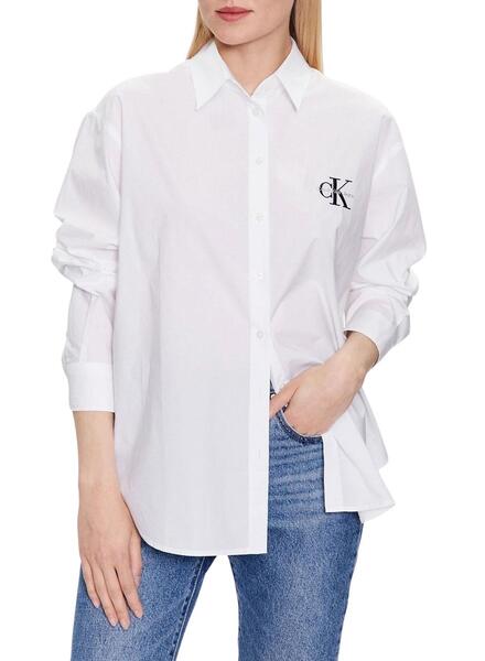 Camisa Calvin Klein Jeans Monologo Branco Mulher
