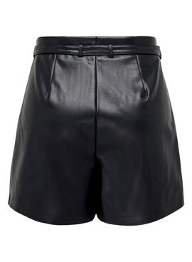 Shorts Only Heidi Couro Sintético Preto para Mulher