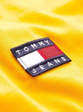 T-Shirt Tommy Jeans Badge Amarelo Para Mulher