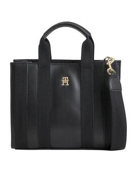 Bolsa Tommy Hilfiger Tonal Stripe Small Preto