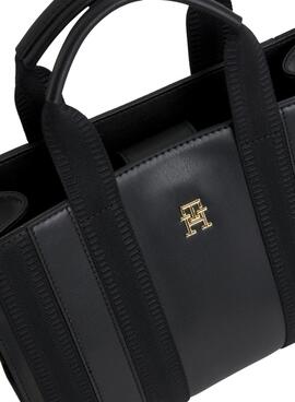 Bolsa Tommy Hilfiger Tonal Stripe Small Preto