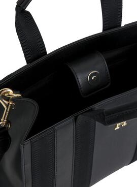 Bolsa Tommy Hilfiger Tonal Stripe Small Preto